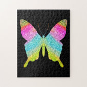 Schwarzer Glitzer Schmetterling Spaß Niedlich Puzzle (Vertikal)