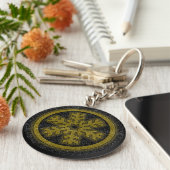 Schwarzer Glitzer Schneeflocken Schlüsselanhänger (Seite)