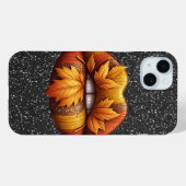 SCHWARZER GLITZER SIEHT MIT GOLD-SCHINNEN LIPS AUS Case-Mate iPhone HÜLLE (Rückseite (Horizontal))