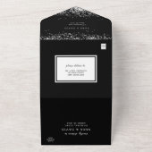Schwarzer Glitzer Silver Wedding alle in einer Ein All In One Einladung (Außenbereich)