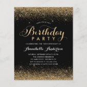 Schwarzer Glitzer Sparkasse jeden Geburtstag (Vorderseite)