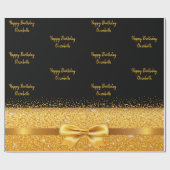 Schwarzer Glitzer-Spitzname Geschenkpapier (Flach)