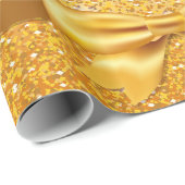 Schwarzer Glitzer-Spitzname Geschenkpapier (Rolleneckpunkt)