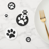 Schwarzer Glitzer Tiermascot-Paw-Drucktisch Konfetti (Gruppe)