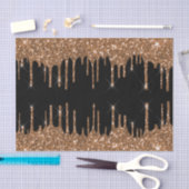 Schwarzer Glitzer Tropfen mädchenhaft Luxus Seidenpapier (Handwerk)