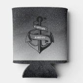 Schwarzer Glitzer und Anker Dosenkühler (Rückseite)