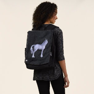 Schwarzer Glitzer und Einhorn Rucksack