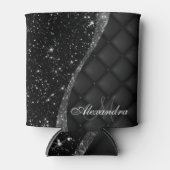 Schwarzer Glitzer und Glitzer Dosenkühler (Vorderseite)