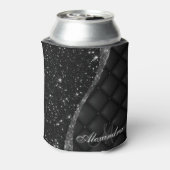 Schwarzer Glitzer und Glitzer Dosenkühler (Kanne Rückseite)