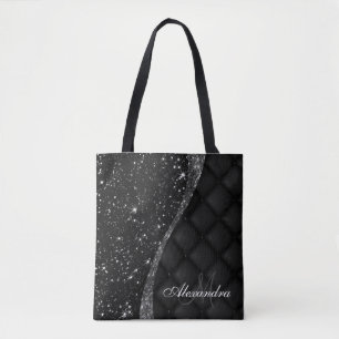 Schwarzer Glitzer und Glitzer Tasche