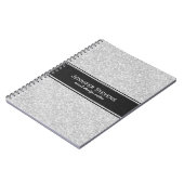 Schwarzer Glitzer und Glitzern Notizblock (Linke Seite)