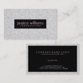 Schwarzer Glitzer und Glitzern Visitenkarte (Vorne/Hinten)