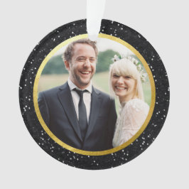 Schwarzer Glitzer und Gold | Foto Ornament