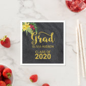 Schwarzer Glitzer und Hibiskus Serviette (Beispiel)