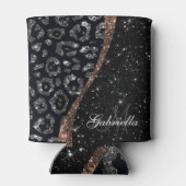 Schwarzer Glitzer und Leopard Dosenkühler (Rückseite)