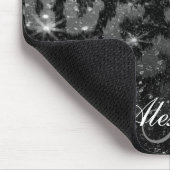Schwarzer Glitzer und Leopard Mousepad (Ecke)