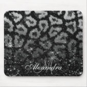 Schwarzer Glitzer und Leopard Mousepad (Vorne)