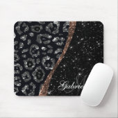 Schwarzer Glitzer und Leopard Mousepad (Mit Mouse)