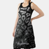 Schwarzer Glitzer und Leopard Schürze (InSitu)