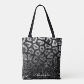 Schwarzer Glitzer und Leopard Tasche (Rückseite)
