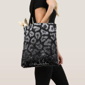 Schwarzer Glitzer und Leopard Tasche (Von Nahem)