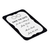 Schwarzer Glitzer Unendlich speichern Sie das Datu Magnet (Rechte Seite)