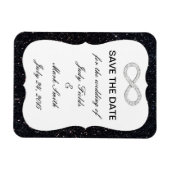 Schwarzer Glitzer Unendlich speichern Sie das Datu Magnet (Horizontal)