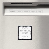 Schwarzer Glitzer-Unendlichkeits-Save the Date Magnet (In Situ (Geschirrspüler))