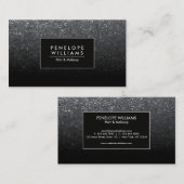 Schwarzer Glitzer Visitenkarte (Vorne/Hinten)