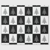 Schwarzer Glitzer Weihnachten Geschenkpapier (Flach)