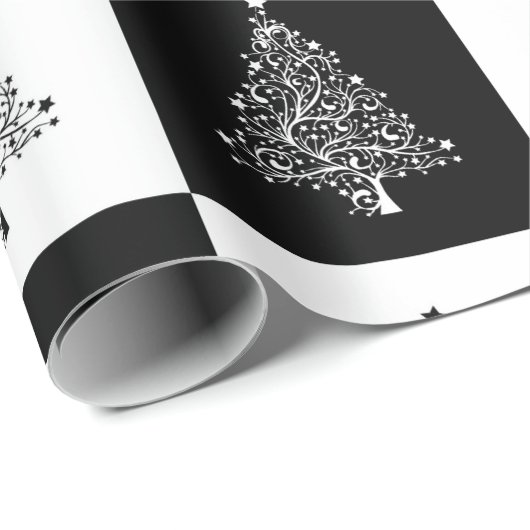 Schwarzer Glitzer Weihnachten Geschenkpapier (Rolleneckpunkt)