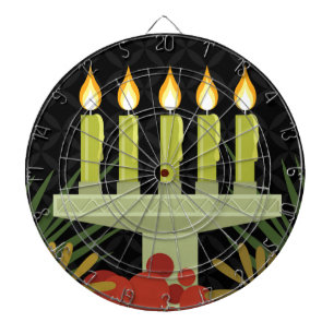 Schwarzer glücklicher Kwanzaa Dartscheibe