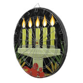 Schwarzer glücklicher Kwanzaa Dartscheibe (Vorderseite rechts)