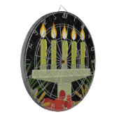 Schwarzer glücklicher Kwanzaa Dartscheibe (Vorderseite Links)