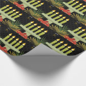 Schwarzer glücklicher Kwanzaa Geschenkpapier (Ecke)