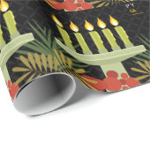Schwarzer glücklicher Kwanzaa Geschenkpapier (Rolleneckpunkt)