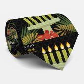 Schwarzer glücklicher Kwanzaa Krawatte (Gerollt)