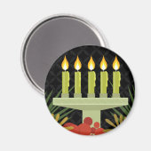 Schwarzer glücklicher Kwanzaa Magnet (Vorderseite/Rückseite)