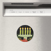 Schwarzer glücklicher Kwanzaa Magnet (In Situ (Geschirrspüler))