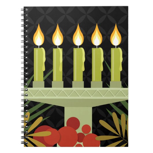 Schwarzer glücklicher Kwanzaa Notizblock (Vorderseite)