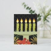Schwarzer glücklicher Kwanzaa Postkarte (Stehend Vorderseite)