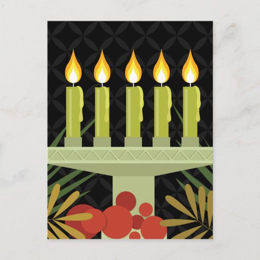 Schwarzer glücklicher Kwanzaa Postkarte (Vorderseite)