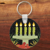 Schwarzer glücklicher Kwanzaa Schlüsselanhänger (Vorderseite)