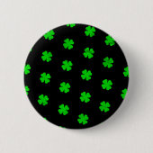 Schwarzer Glücksklee-Button Button (Vorderseite)