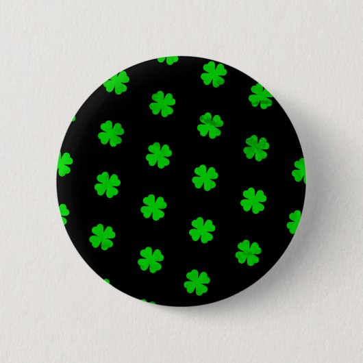 Schwarzer Glücksklee-Button Button (Vorderseite)