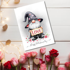 Schwarzer Gnome mit Liebe Signature Valentine Feiertagskarte
