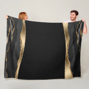 Schwarzer Gold Achat Fleecedecke