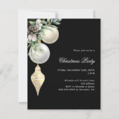 Schwarzer Gold-QR-Code für Weihnachtsfeier-Einladu (Vorderseite)