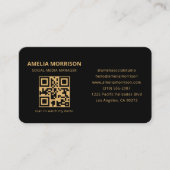 Schwarzer Gold-QR-Code Visitenkarte (Vorderseite)