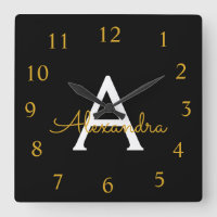 Schwarzer Gold-Script-Monogramm-Mädchenname